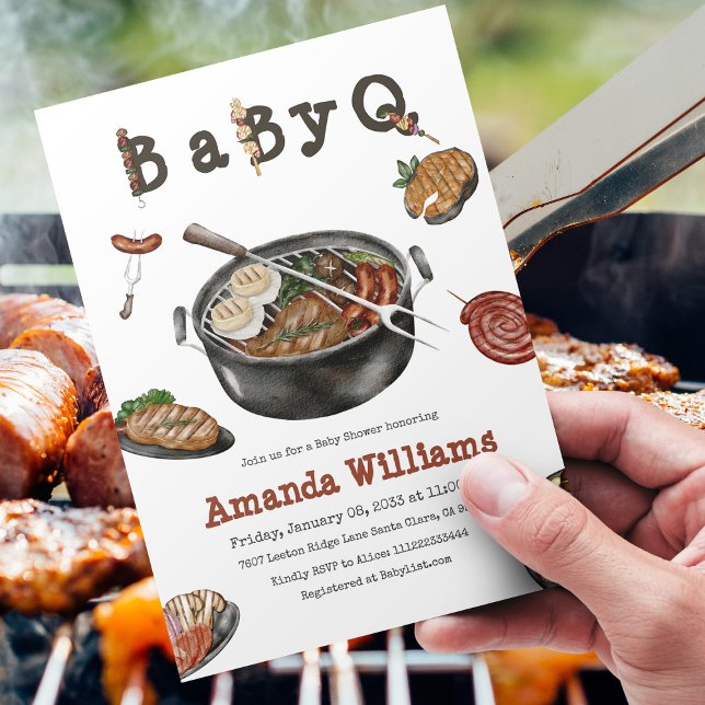 GRILLEN Barbecue Backyard Party Baby Shower BabyQ Einladung (Von Creator hochgeladen)