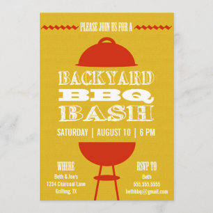 GRILLEN Barbecue Bash  12x18 der Party Einladung