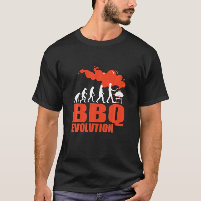 GRILLEN Barbecue Evolution Funny Grill T-Shirt (Vorderseite)
