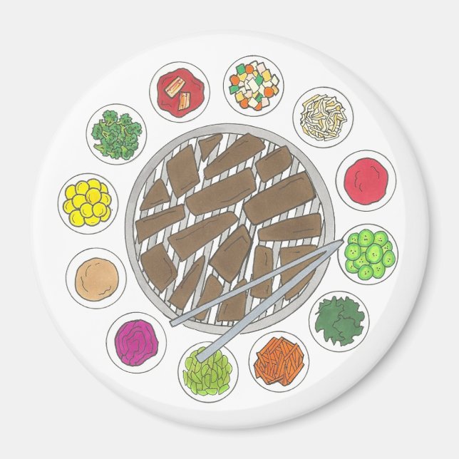Grillen Barbecue Roast Bulgogi Banchan Food Magnet (Vorne)