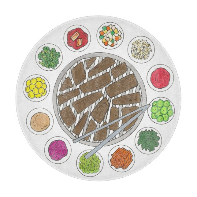 Grillen Barbecue Roast Bulgogi Banchan Food Schneidebrett (Vorderseite)