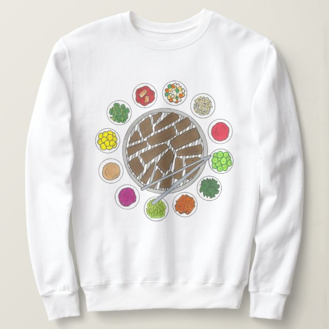 Grillen Barbecue Roast Bulgogi Banchan Food Sweatshirt (Design vorne)