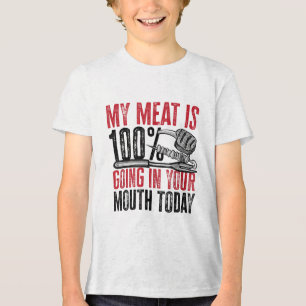 Grillen Barbeque - Mein Fleisch geht zu 100% in de Tri-Blend Shirt