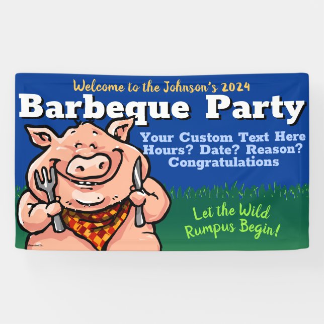 GRILLEN Barbeque.Pig Roast.Grill.Cookout.Sommer-Pa Banner (Horizontal)