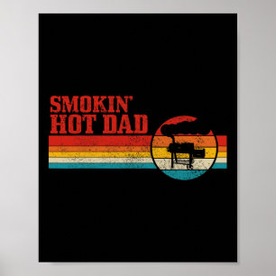 Grillen BBQ Lustiger Vatertag Grill Vintage Smoki Poster