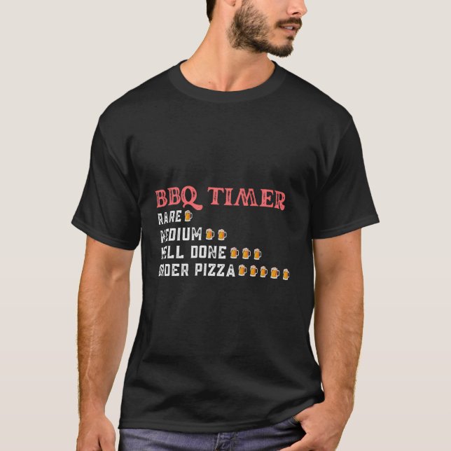 Grillen Beer Drink Timer Funny Barbecue Pitmaster  T-Shirt (Vorderseite)