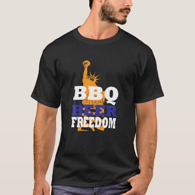 GRILLEN Beer Freedom, Funny Memorial Day oder 4th  T-Shirt (Vorderseite)