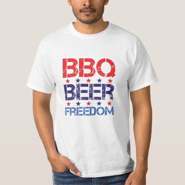 Grillen Beer Freedom T - Shirt, GRILLEN Lover, Ele T-Shirt (Vorderseite)