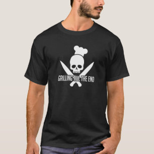 Grillen bis in alle Ewigkeit Schädel mit Kochmütze T-Shirt