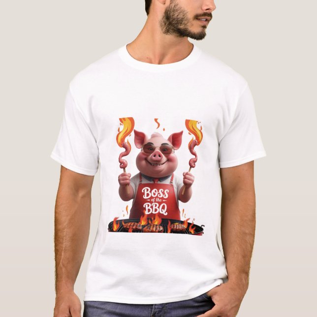GRILLEN Boss - Vater Schweinefleisch Funny Grillin T-Shirt (Vorderseite)