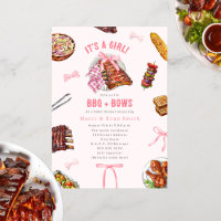 GRILLEN + Bows Cookout Girl Shower Einladung