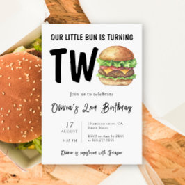 GRILLEN Burger 2. Geburtstag Party Einladung