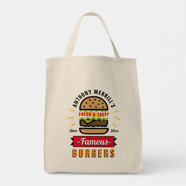 GRILLEN Burger Custom Tote Bag Tragetasche (Rückseite)