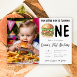 GRILLEN Burger Erste Geburtstagspartei Einladung