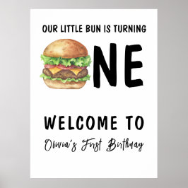 GRILLEN Burger Erste Geburtstagspartei Poster