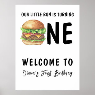 GRILLEN Burger Erste Geburtstagspartei Poster