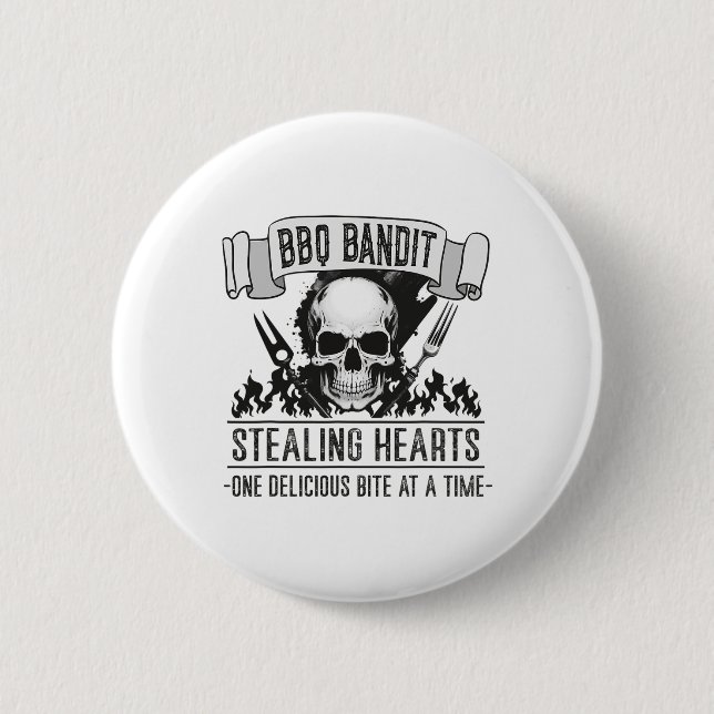Grillen Byndit Stealing Hearts Funny Grilling Gril Button (Vorderseite)