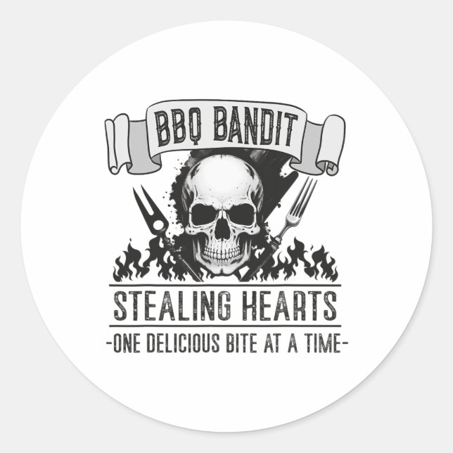 Grillen Byndit Stealing Hearts Funny Grilling Gril Runder Aufkleber (Vorderseite)