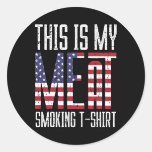Grillen Byrbecue Patriot Shirt Runder Aufkleber