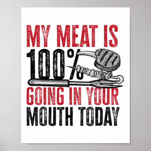 Grillen Byrbeque - Mein Fleisch geht zu 100% in de Poster