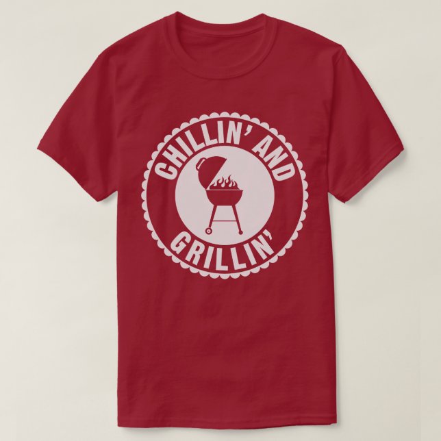 Grillen Chillin' und Grillins Koch Cook Spaß T - S T-Shirt (Design vorne)