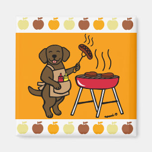 GRILLEN Chocolate Labrador Koch Cartoon Magnet