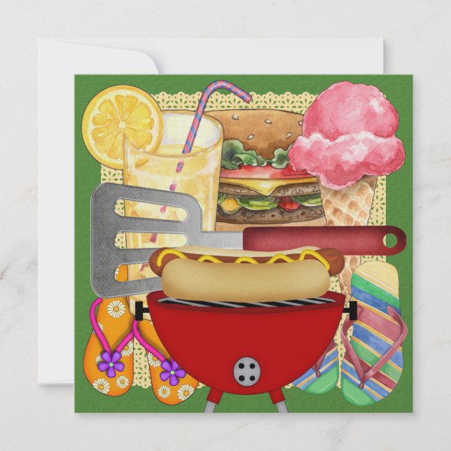 GRILLEN Cook Out Einladung (Vorderseite)