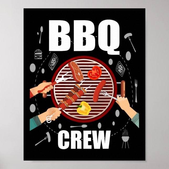 Grillen Crew Matching Family Grill Party Sommercam Poster (Vorne)