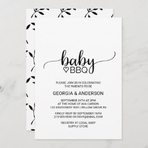 Grillen der einfachen Schwarzweißkalligraphie Einladung