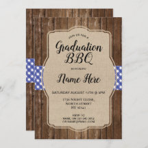 Grillen der Graduierungspartei Invite Blue Gingham