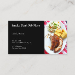 GRILLEN der Rückenrippen auf dem geprüften Tuch Visitenkarte