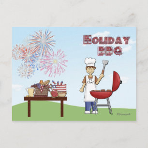 Grillen der Urlaubstage Einladung Postkarte