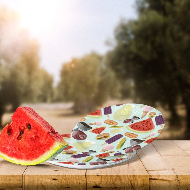 Grillen der Wasserfarben Pappteller (Von Creator hochgeladen)