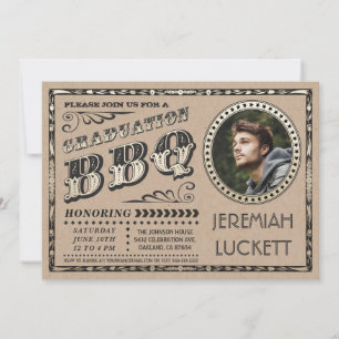 GRILLEN des Abschlusses  Zollspezifisches Foto Einladung