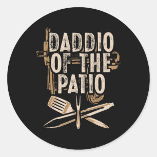 Grillen des Patio-Vaters Grillen von Rauchfleisch Runder Aufkleber