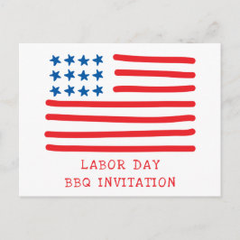 Grillen des Patriotischen Arbeitstags der amerikan Postkarte