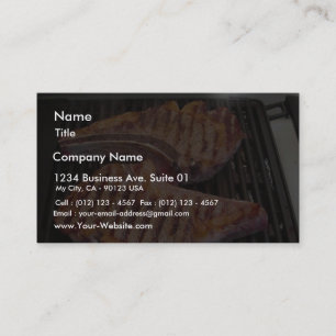 Grillen des Steak-Nahrungsmittelabendessens Visitenkarte