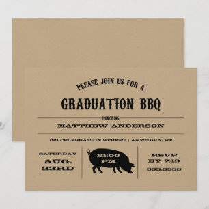 GRILLEN des Vintagen Abschlusses Einladung