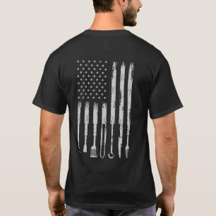 Grillen Design Smoking Barbecue USA Flag T-Shirt