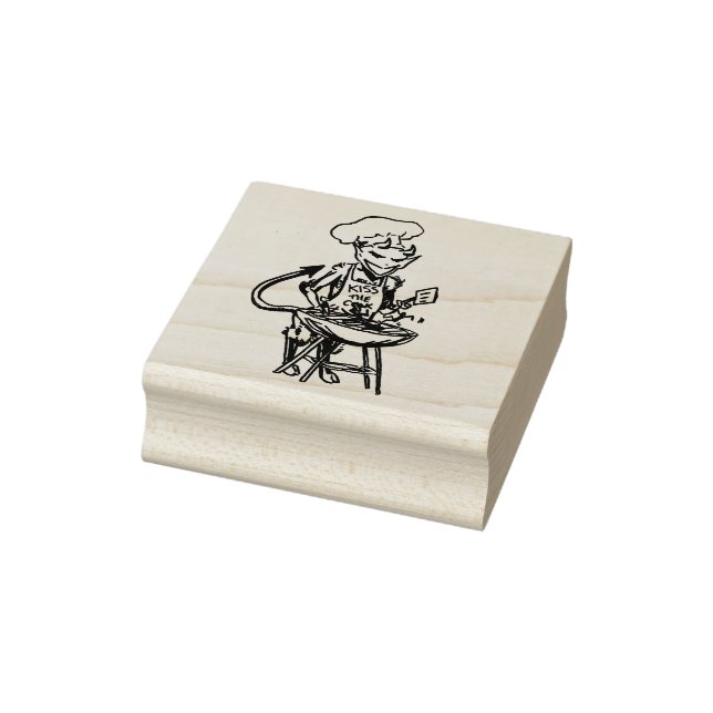 GRILLEN Devil küsst den Koch Gummistempel (Stempel)