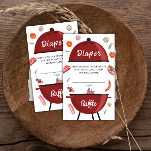 Grillen Diaper Raffle Babydusche im Freien Begleitkarte