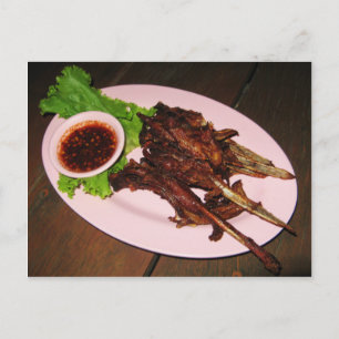 Grillen Duck Beaks ... Thai Asian Street Food Postkarte