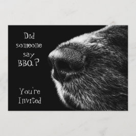 GRILLEN-Einladungs-Hundenasenschwarzes und -GRAU Einladung