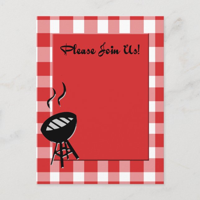 Grillen Einladungspostkarte (Vorderseite)