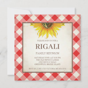 GRILLEN Family Wiedersehen Einladung Gingham Print