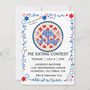 Grillen Fireworks,  des vierten Pie Eating Contest Einladung