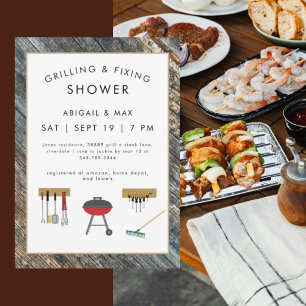 Grillen & Fixin Paare Hochzeitsdusche III Einladung