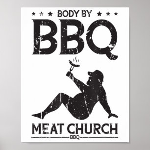 Grillen Fleisch Grillen der Kirche - Grillen Enthu Poster