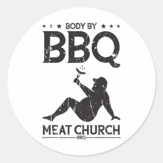 Grillen Fleisch Grillen der Kirche - Grillen Enthu Runder Aufkleber