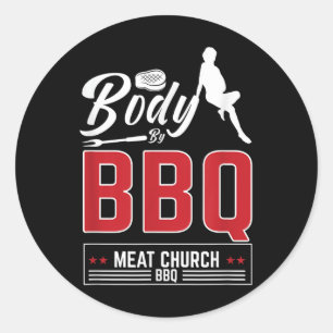 Grillen Fleischkirche für eine lustige barbeque Gr Runder Aufkleber